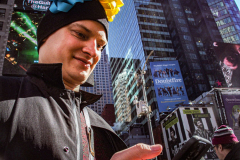 Ukranian supporters came together again  in Times Square, to speak in protest on their opposition of the Russian attack on Ukraine.
People from around the world took to the foghorns to speak their minds against the attack and to reinforce their solidarity together in support.
Times Square, Midtown, Manhattan, New York. Saturday, February 26, 2022. (C) Bianca Otero