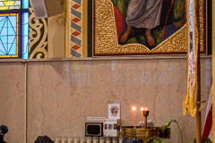 The St. George Ukrainian Catholic Church, people pray for loved ones and pay their respects.Saturday, February 26, 2022.  East Village, Manhattan, New York. (C) Bianca Otero