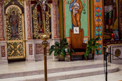 The St. George Ukrainian Catholic Church, people pray for loved ones and pay their respects.Saturday, February 26, 2022.  East Village, Manhattan, New York. (C) Bianca Otero