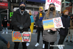 February 26, 2022  New York, 
Pro Ukrainian protest  at the crossroads of the world in New York City. Protestors gathered to support the  people of the Ukraine.