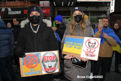 February 26, 2022  New York, 
Pro Ukrainian protest  at the crossroads of the world in New York City. Protestors gathered to support the  people of the Ukraine.
