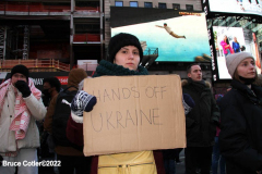 February 26, 2022  New York, 
Pro Ukrainian protest  at the crossroads of the world in New York City. Protestors gathered to support the  people of the Ukraine.