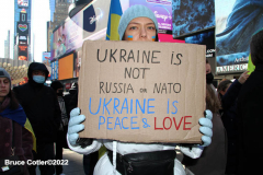 February 26, 2022  New York, 
Pro Ukrainian protest  at the crossroads of the world in New York City. Protestors gathered to support the  people of the Ukraine.