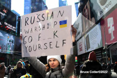 February 26, 2022  New York, 
Pro Ukrainian protest  at the crossroads of the world in New York City. Protestors gathered to support the  people of the Ukraine.