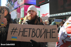 February 26, 2022  New York, 
Pro Ukrainian protest  at the crossroads of the world in New York City. Protestors gathered to support the  people of the Ukraine.