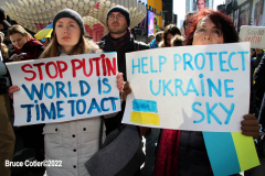 February 26, 2022  New York, 
Pro Ukrainian protest  at the crossroads of the world in New York City. Protestors gathered to support the  people of the Ukraine.