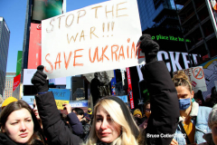 February 26, 2022  New York, 
Pro Ukrainian protest  at the crossroads of the world in New York City. Protestors gathered to support the  people of the Ukraine.