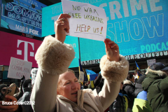 February 26, 2022  New York, 
Pro Ukrainian protest  at the crossroads of the world in New York City. Protestors gathered to support the  people of the Ukraine.