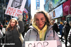 February 26, 2022  New York, 
Pro Ukrainian protest  at the crossroads of the world in New York City. Protestors gathered to support the  people of the Ukraine.