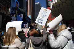 February 26, 2022  New York, 
Pro Ukrainian protest  at the crossroads of the world in New York City. Protestors gathered to support the  people of the Ukraine.
