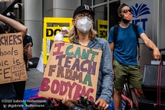 A coalition of activists, educators, parents, and students protest to stop the in-person reopening of  New York City public schools amidst the COOVID-19 pandemic in New York City on August 3, 2020. (Photo by Gabriele Holtermann/Sipa USA)