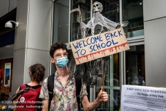 A coalition of activists, educators, parents, and students protest to stop the in-person reopening of  New York City public schools amidst the COOVID-19 pandemic in New York City on August 3, 2020. (Photo by Gabriele Holtermann/Sipa USA)