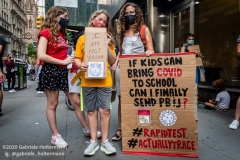 A coalition of activists, educators, parents, and students protest to stop the in-person reopening of  New York City public schools amidst the COOVID-19 pandemic in New York City on August 3, 2020. (Photo by Gabriele Holtermann/Sipa USA)