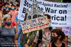 A coalition of activists, educators, parents, and students protest to stop the in-person reopening of  New York City public schools amidst the COOVID-19 pandemic in New York City on August 3, 2020. (Photo by Gabriele Holtermann/Sipa USA)