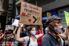 A coalition of activists, educators, parents, and students protest to stop the in-person reopening of  New York City public schools amidst the COOVID-19 pandemic in New York City on August 3, 2020. (Photo by Gabriele Holtermann/Sipa USA)