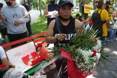 June 8,2022  NEW YORK  -  A Coalition of students from New York City  rally and march across the Brooklyn bridge  demanding schools be police free.