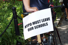 June 8,2022  NEW YORK  -  A Coalition of students from New York City  rally and march across the Brooklyn bridge  demanding schools be police free.