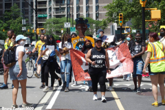 June 8,2022  NEW YORK  -  A Coalition of students from New York City  rally and march across the Brooklyn bridge  demanding schools be police free.