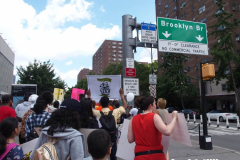 June 8,2022  NEW YORK  -  A Coalition of students from New York City  rally and march across the Brooklyn bridge  demanding schools be police free.