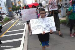 June 8,2022  NEW YORK  -  A Coalition of students from New York City  rally and march across the Brooklyn bridge  demanding schools be police free.