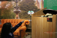 A guest reaction after seeing Oscar the Grouch pop our of his trash can. Located at 60 W 45th St on 29 Jan 2022.