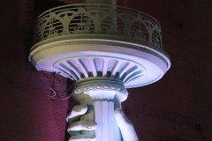 The Statue of Liberty Torch lit at the RISENY attraction. Located at 60 W 45th St on 29 Jan 2022.