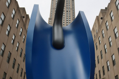 Find Claes Oldenburg and Coosje van Bruggen's Plantoir Blue at the Fifth Avenue entrance to the Channel Gardens at Rockefeller Center. The sculpture is will be display from March 18th to May 6th.

Husband-and-wife team Oldenburg and van Bruggen are celebrated for their large-scale sculptures of ordinary objects that take pleasure in the forms found in everyday life. Delving into the fruit bowl, the toolshed and the toybox for familiar shapes and colors, the artists enlarged and animated their selected objects, fixing them in moments of energetic motion. Plantoir is a humble gardening tool that stands upright, its point submerged in the ground as if it had just fallen out of the sky.Find Claes Oldenburg and Coosje van Bruggen's Plantoir Blue at the Fifth Avenue entrance to the Channel Gardens at Rockefeller Center. The sculpture is will be display from March 18th to May 6th.

Husband-and-wife team Oldenburg and van Bruggen are celebrated for their large-scale sculptures of ordinary objects that take pleasure in the forms found in everyday life. Delving into the fruit bowl, the toolshed and the toybox for familiar shapes and colors, the artists enlarged and animated their selected objects, fixing them in moments of energetic motion. Plantoir is a humble gardening tool that stands upright, its point submerged in the ground as if it had just fallen out of the sky.