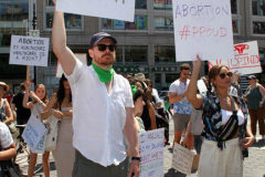 June 25 2022  NEW YORK  
 Roe v. Wade overturned by the U.S. Supreme Court.  protestors gathered at Union Square in New York City to show their disdain for the court's decision.