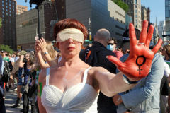 June 24 2022  NEW YORK  
 Roe v. Wade overturned by the U.S. Supreme Court. Thousands of protestors take to the streets of New York City to show their disdain for the court's decision.
 Nahayana  Landowne  of brooklyn  protests the Supreme Court decision