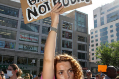 June 24 2022  NEW YORK  
 Roe v. Wade overturned by the U.S. Supreme Court. Thousands of protestors take to the streets of New York City to show their disdain for the court's decision.