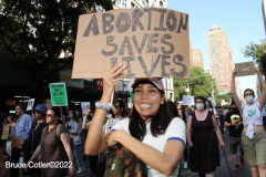 June 24 2022  NEW YORK  
 Roe v. Wade overturned by the U.S. Supreme Court. Thousands of protestors take to the streets of New York City to show their disdain for the court's decision.