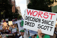 June 24 2022  NEW YORK  
 Roe v. Wade overturned by the U.S. Supreme Court. Thousands of protestors take to the streets of New York City to show their disdain for the court's decision.