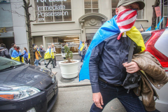 Stimulated by the recent bombings of Mariupol and the children killed and orphans left at risk,, Razom for Ukraine and Ukrainian Jersey City organized a peaceful protest in NYC and major cities in the US.
Starting in Midtown at the UNICEF offices to Fox News then ending in Times Square, the peaceful march of several hundred chanted “Save our Children” and “Putin is a Killer”. People from the local community as well as other neighboring countries came to protest and speak in the final part of the March. Manhattan, NY. March 18, 2022. (C) Bianca Otero