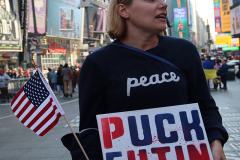 Save lives in Ukraine. A protest in Times Square this afternoon on March 19, 2022.