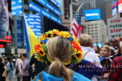 Save Azov Stal March in Times Square on May 14, 2022.