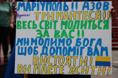 Save Azov Stal March in Times Square on May 14, 2022.