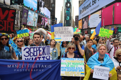 Save Azov Stal March in Times Square on May 14, 2022.