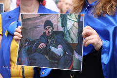 Save Azov Stal March in Times Square on May 14, 2022.