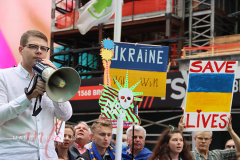 Save Azov Stal March in Times Square on May 14, 2022.