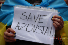 Save Azov Stal March in Times Square on May 14, 2022.