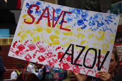 Save Azov Stal March in Times Square on May 14, 2022.