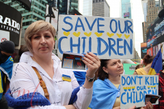 Save Azov Stal March in Times Square on May 14, 2022.