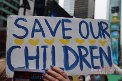 Save Azov Stal March in Times Square on May 14, 2022.