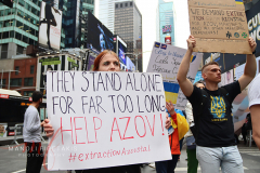 Save Azov Stal March in Times Square on May 14, 2022.