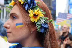 Save Azov Stal March in Times Square on May 14, 2022.
