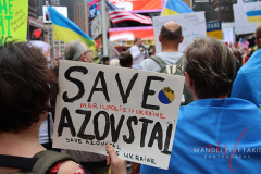 Save Azov Stal March in Times Square on May 14, 2022.