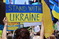 Save Azov Stal March in Times Square on May 14, 2022.