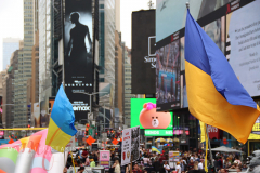 Save Azov Stal March in Times Square on May 14, 2022.