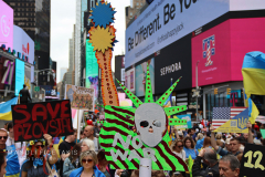 Save Azov Stal March in Times Square on May 14, 2022.