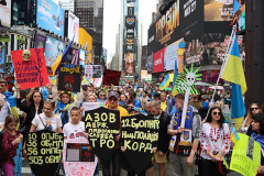 Save Azov Stal March in Times Square on May 14, 2022.